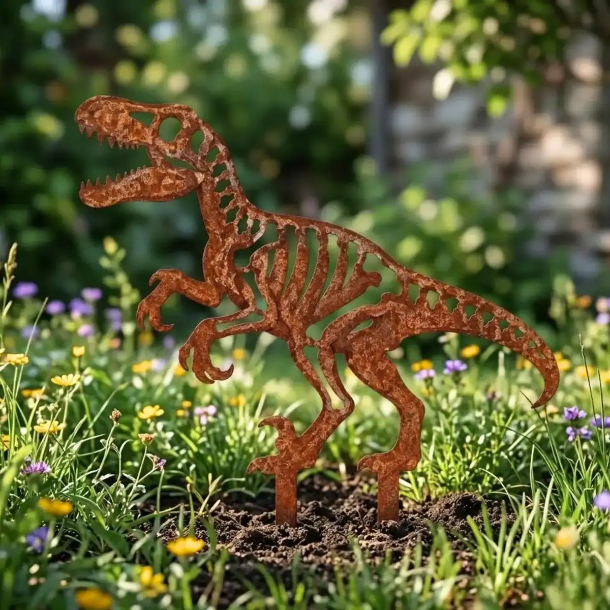 rusty_dinosaur_garden_stake rusty dinosaur garden stake