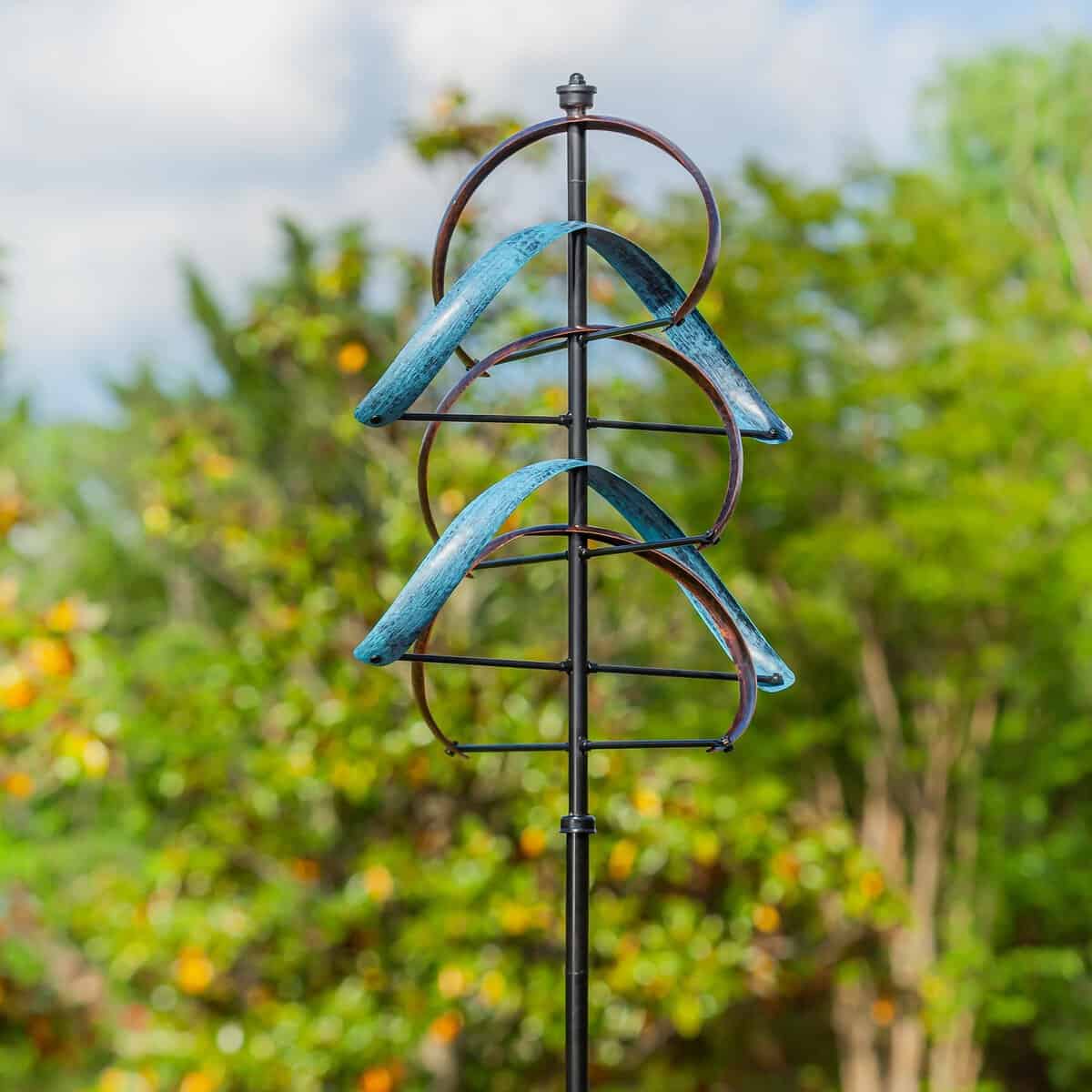 Towering Semicircle Metal Wind Spinner, 80" H