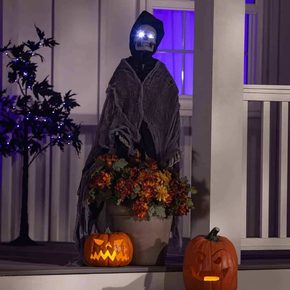 skeleton led garden stake