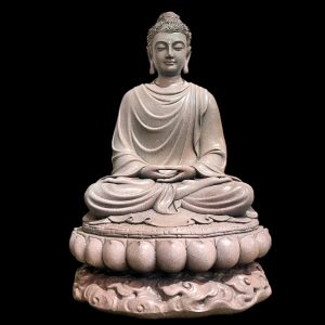 Big Heavy Gautama Buddha Statue made of Artificial Stone Antique Color, Shakyamuni Meditation Sculpture, Indoor Outdoor Buddhist Decoration