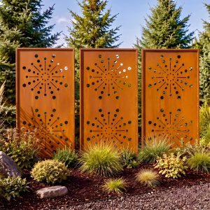 Circle Metal Privacy Panels Modern Garden Screens