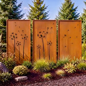 Dandelion Metal Garden Panels 4ft Decorative Privacy Screens