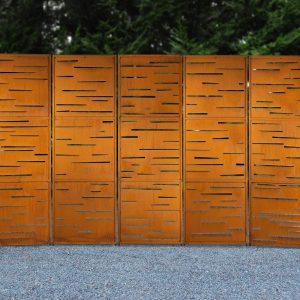 Expandable Metal Privacy Fence Panels Outdoor Rusted Steel Screens PS546
