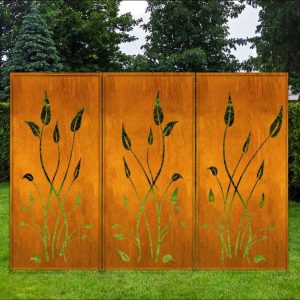 Metal Privacy Screen Panel Steel Outdoor AC Unit & Trash Can Cover