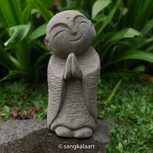 Prying Jizo Sculpture, Buddha Statue, Japanese Jizo, Stone Carving, Handmade, Hand Carved, Jizo Ornament, Housewarming, Outdoor, Gifts Idea