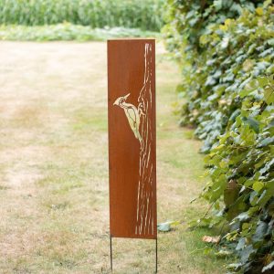 Rustic Woodpecker Privacy Screen, Metal Garden Panel