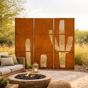 Saguaro Cactus Privacy Screens Rustic Desert Garden Panels PS533