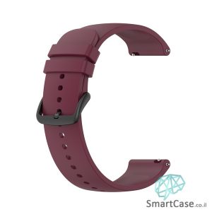 רצועת סיליקון חלקה בצבע Wine red אבזם שחור לשעוני גלקסי וואווי גרמין הואמי