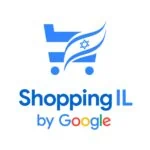 תמונת סופר-מכולת Shopping IL על פי Google, לוגו מזהה, צבעים כחולים ורכישה.