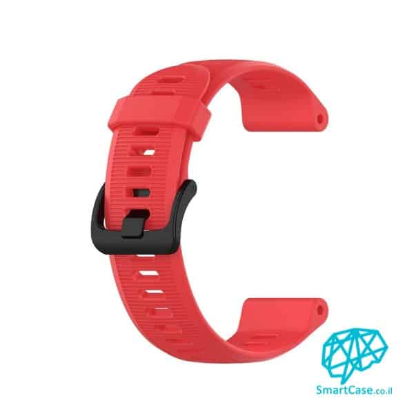 רצועת סיליקון 22 מ"מ בצבע Red עם אבזם לשעוני גרמין פניקס Fenix 5 6 6 Pro