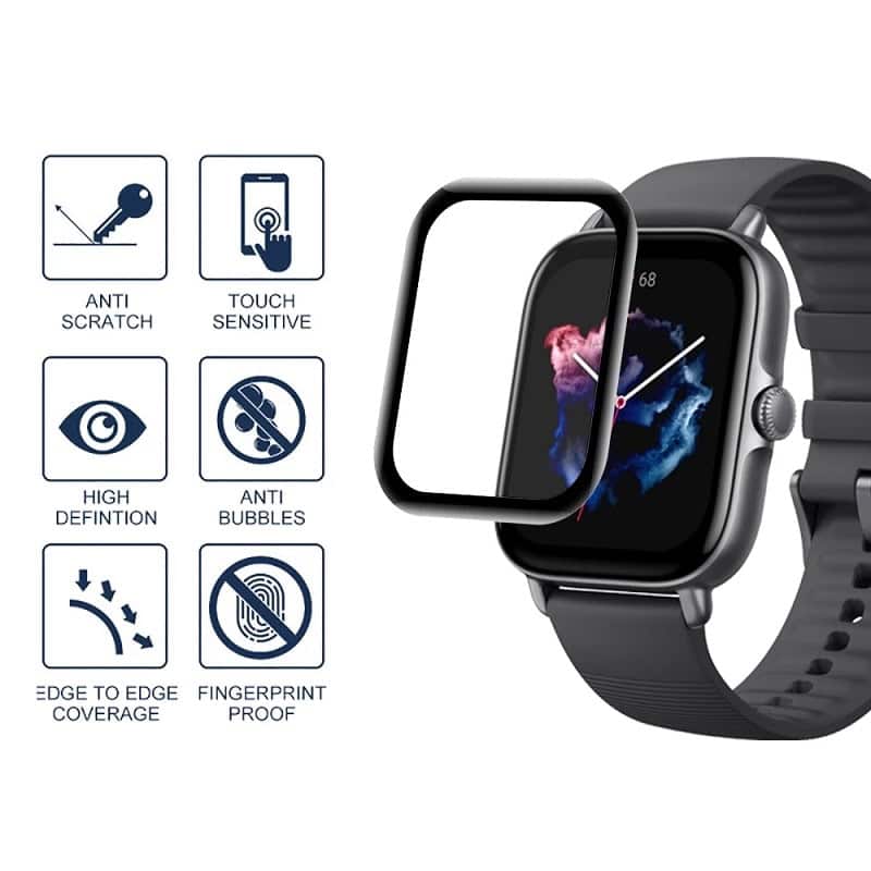 מגן מסך זכוכית PMMA לשעון יד חכם מדגם: Amazfit GTS 3