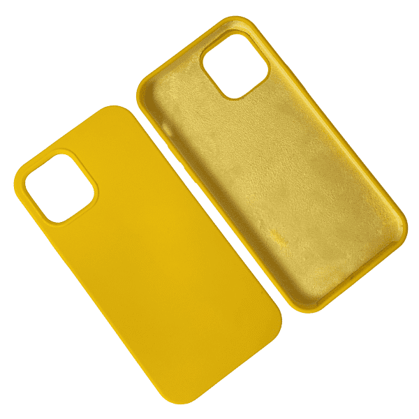 כיסוי לאייפון 11/12/13 סיליקון עם מגע קטיפה Yellow #30