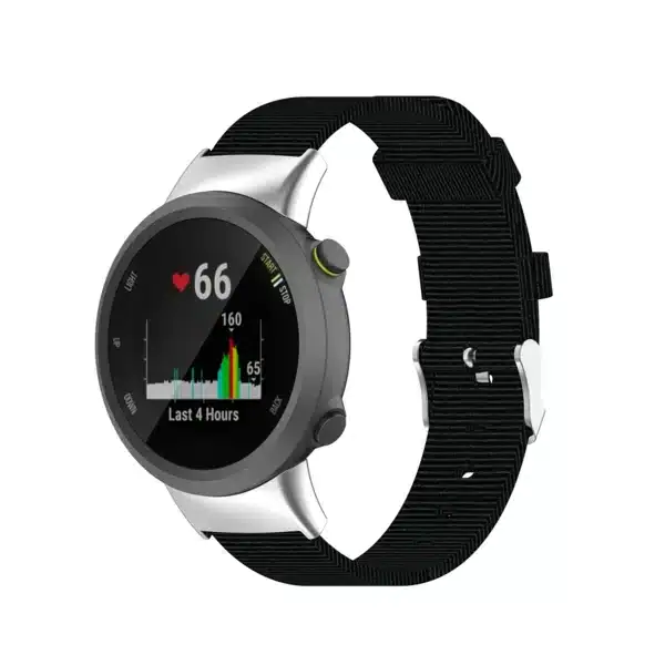 רצועת בד קנבס לשעוני Garmin Forerunner 45/45S בצבע Black
