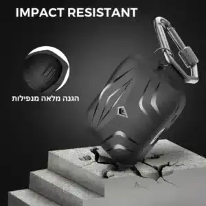 כיסויי איירפודס פרו 2 קשיח איכותי סגנון מטפסים שחור AhaStyle