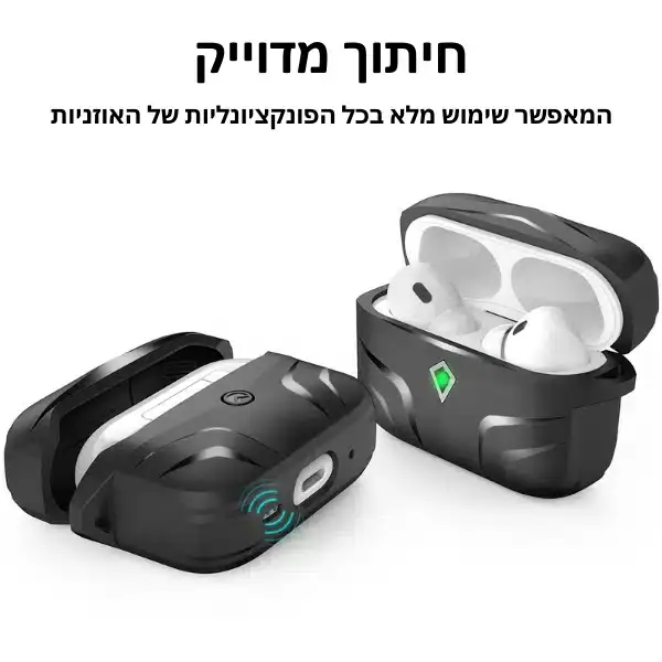 כיסויי איירפודס פרו 2 קשיח איכותי סגנון מטפסים שחור AhaStyle