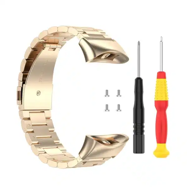 רצועת ברזל חוליות לשעוני Garmin Forerunner 45/45S בצבע Champagne gold