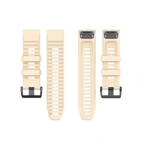 רצועת סיליקון לשעוני גרמין פניקס Garmin Fenix 5 6 7 Beige 22mm