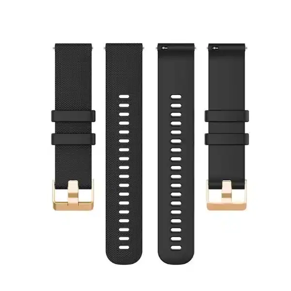 רצועת סיליקון שחור עם אבזם Quick Release 18mm Rose Gold