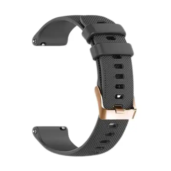 רצועת סיליקון שחור עם אבזם Quick Release 18mm Rose Gold