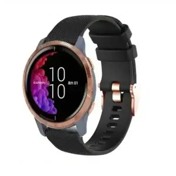 רצועת סיליקון שחור עם אבזם Quick Release 18mm Rose Gold