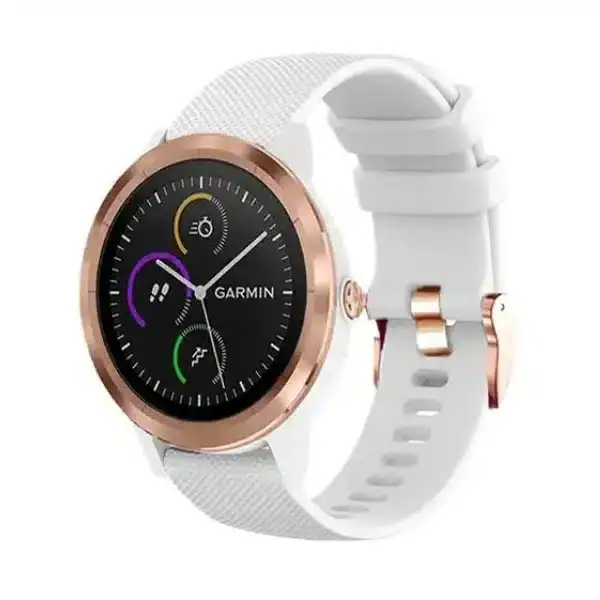 רצועת סיליקון לבן עם אבזם Quick Release 18mm Rose Gold