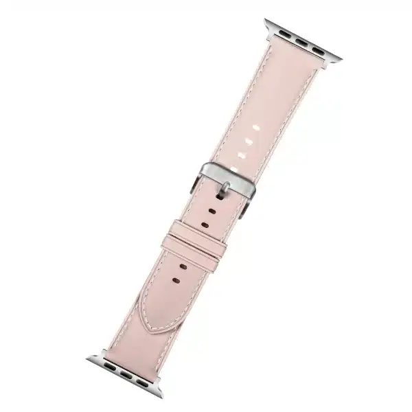 רצועת סיליקון אפל ווטש דמוי עור בצבע Pink