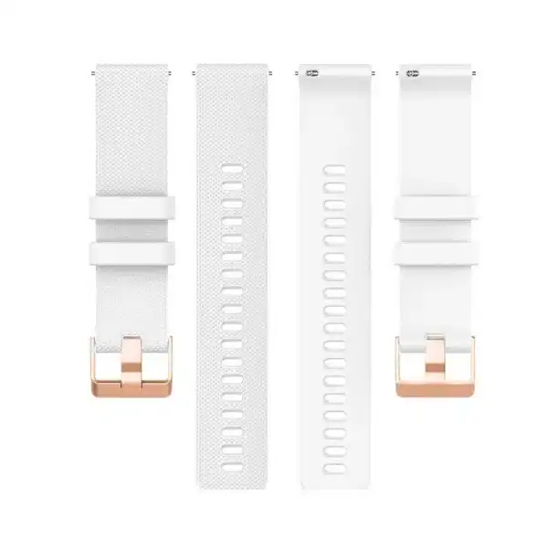רצועת סיליקון לבן עם אבזם Quick Release 18mm Rose Gold