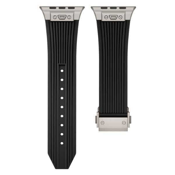 רצועה לאפל ווטש 42/44/45/49mm סיליקון סגנון Space שחור