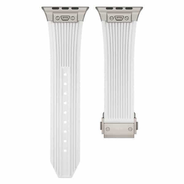 רצועה לאפל ווטש 42/44/45/49mm סיליקון סגנון Space לבן