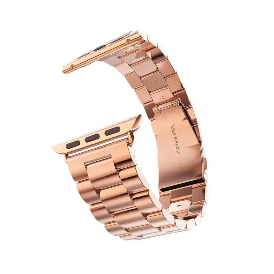 רצועה לשעון אפל ברזל חוליות 38/40/41mm בצבע Rose Gold