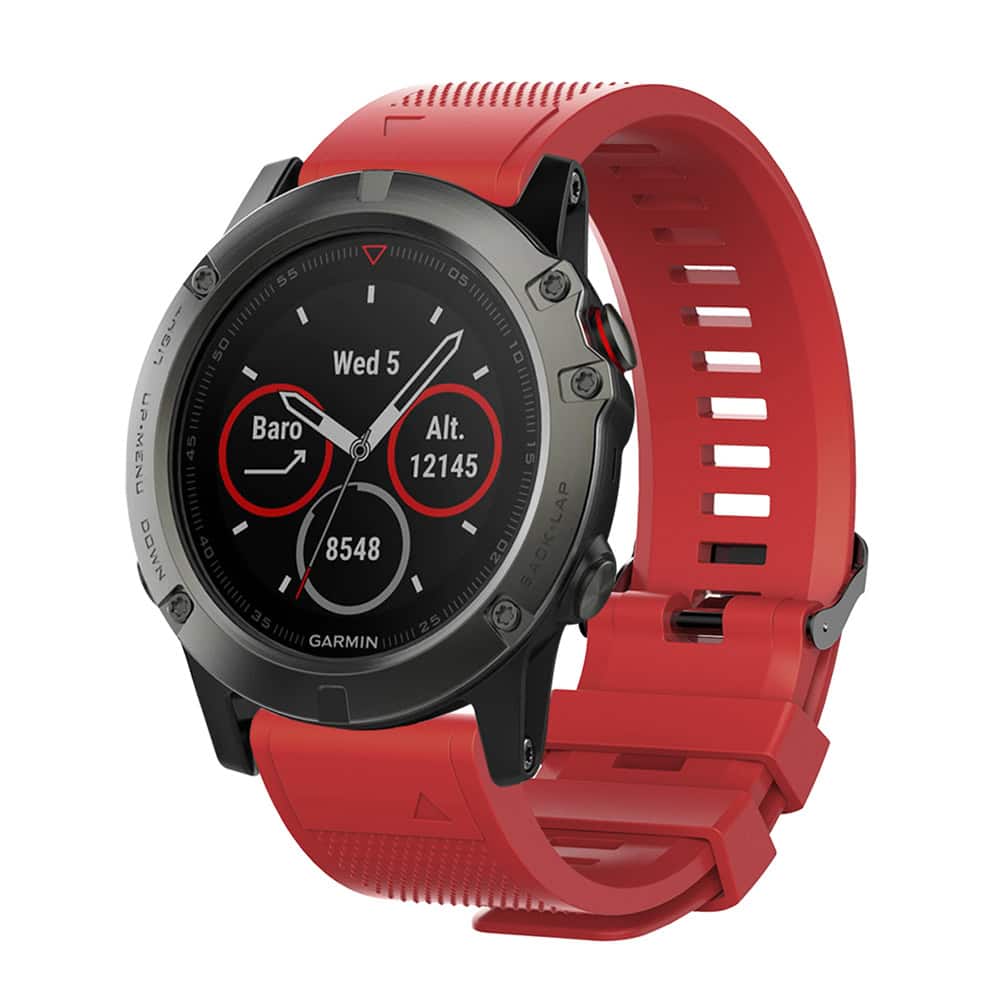 רצועת סיליקון איכותית QuickFit 22MM לשעוני גרמין #10 Red