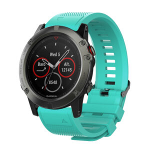 רצועת סיליקון איכותית QuickFit 22MM לשעוני גרמין #9 Light cyan