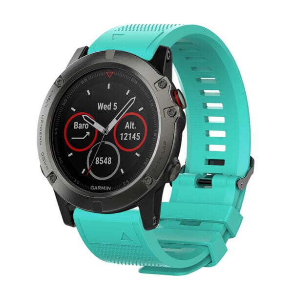 רצועת סיליקון איכותית QuickFit 22MM לשעוני גרמין #9 Light cyan
