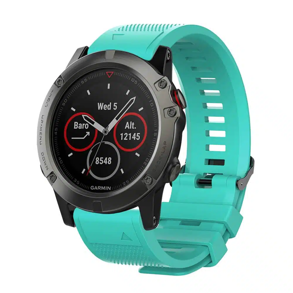 רצועת סיליקון איכותית QuickFit 22MM לשעוני גרמין #9 Light cyan