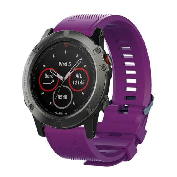 רצועת סיליקון איכותית QuickFit 22MM לשעוני גרמין #11 Purple