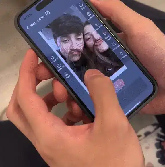 כיסוי חכם לאייפון iPhone 15 pro Max תמונה דיגטלית מתחלפת NFC שחור