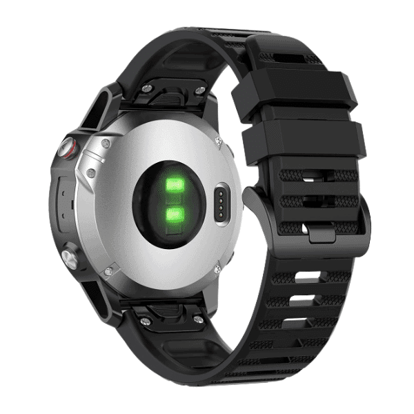 רצועת סיליקון לשעוני גרמין פניקס שחור QUICKFIT 22MM