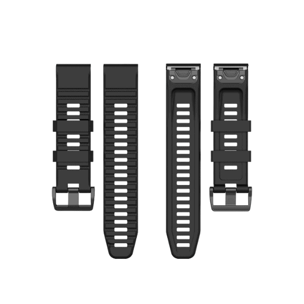 רצועת סיליקון לשעוני גרמין פניקס שחור QUICKFIT 22MM
