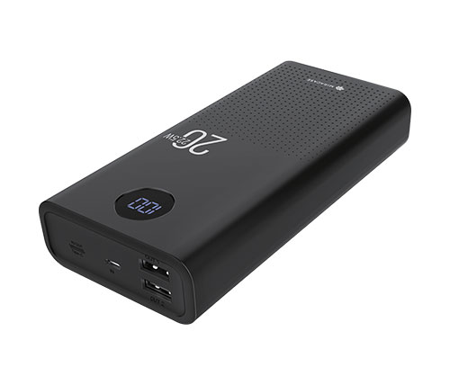 סוללה ניידת Miracase 20000mAh עם טעינה מהירה 22.5W, 3 יציאות ומסך דיגיטלי להצגת מצב הטעינה, מושלמת לטעינה מהירה של מכשירים ניידים בכל מקום.