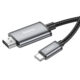 כבל Type-C ל-HDMI באורך 2 מטר, תומך ב-4K, קלוע ואיכותי מבית HOCO, מתאים לחיבור מכשירים ניידים למסכים גדולים באיכות גבוהה.