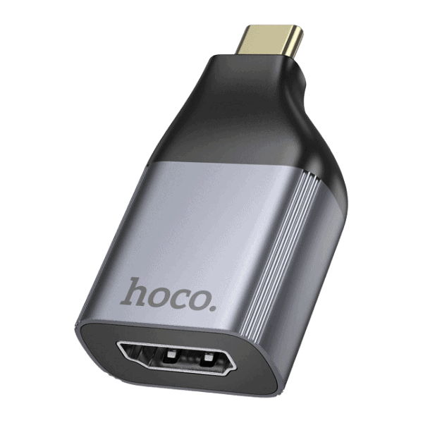 מתאם USB Type-C ל-HDMI של Hoco UA33 להעברת נתונים במהירות 4K 30Hz ושיקוף מסך באיכות גבוהה, מתאים לחיבור מחשבים ניידים ומכשירים תומכי USB-C.