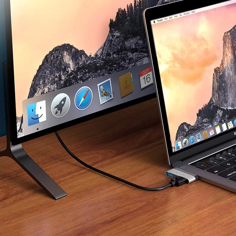 מתאם USB-C ל-HDMI ו-USB 3.0 BOROFONE DH2 לחיבור קל של מחשבים ניידים ומכשירים תומכים ליציאות HDMI ו-USB 3.0. פתרון נוח להעברת תצוגה ואפשרויות חיבור מרובות.
