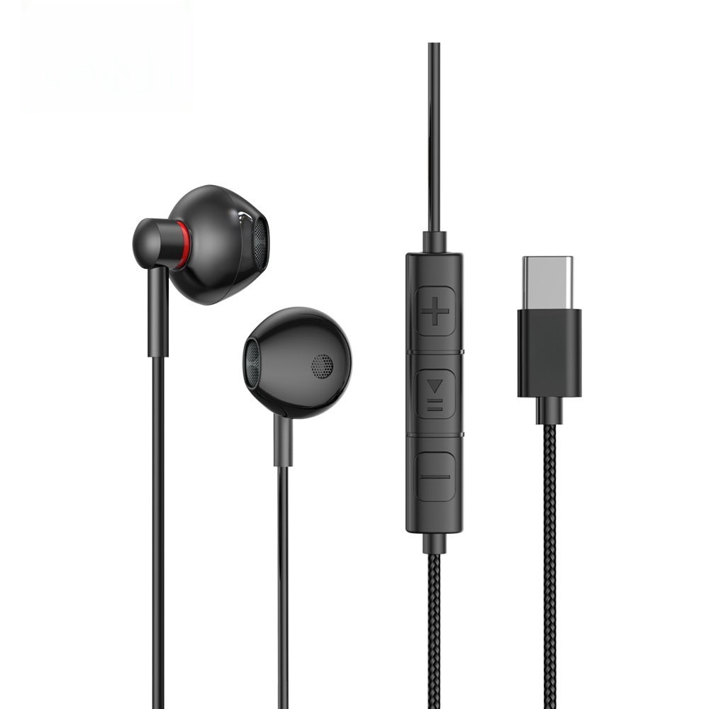 אוזניות In-Ear עם חיבור Type-C, סאונד סטריאו עשיר ומיקרופון מובנה, כבל TPE שזור, דגם EP01, מתאימות לשימוש יומיומי ומציעות חוויית שמע איכותית לניידים ולמכשירים תומכים.
