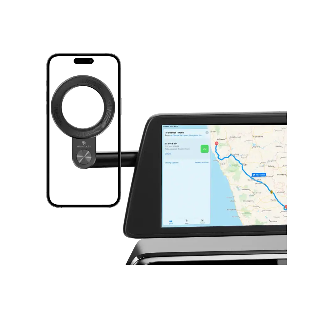 מכשיר ניווט חכם לרכב עם מסך מגע ומערכת GPS מובנת, המאפשר תכנון מסלולים מדויק וקל לשימוש לנהגים.