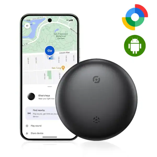 חיישן מעקב GPS אלחוטי לבן לאנדרואיד עם תג חכם, מתאים למעקב אחר חפצים וילדים, קל לשימוש, חיבור מהיר לאפליקציה, מתאים למכשירי אנדרואיד, אבטחה מרבית, עיצוב מודרני וקומפקטי.