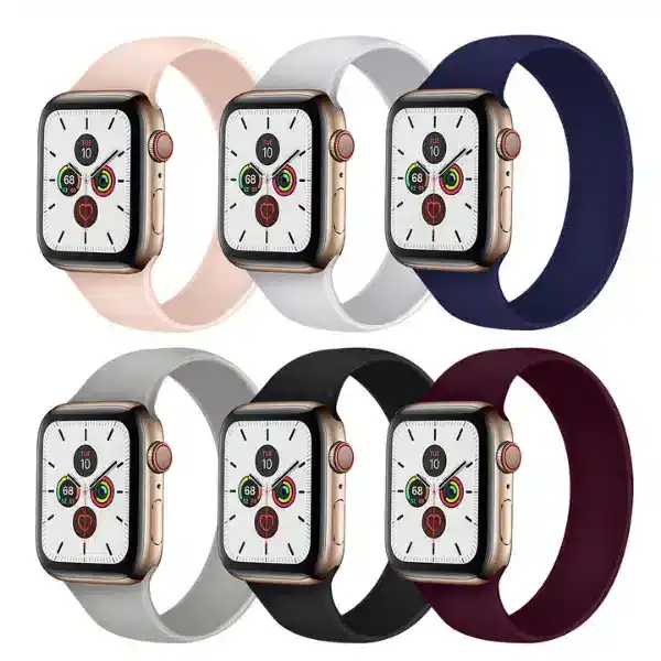 רצועת סיליקון ל-Apple Watch ב-Wine Red במידות S, מתאימה לדגמי 40/41/42 מ"מ, רצועה צבעונית ונוחה לשימוש יומיומי.