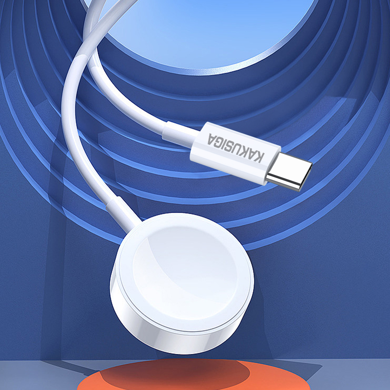 מטען אלחוטי מגנטי לשעון Apple Watch עם חיבור USB-C, עיצוב מודרני וקל לשימוש, מתאים לטעינה מהירה ואמינה של השעון.