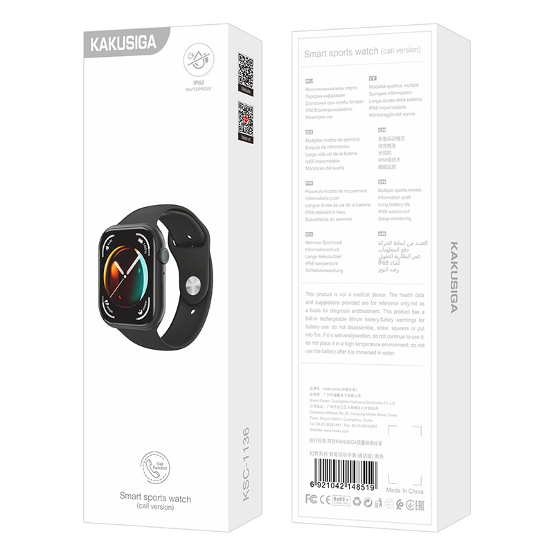 שעון ספורט חכם עם תצוגת צבע, חיבור Bluetooth, ומד דופק, מתאים לאימונים ולשימוש יומיומי.