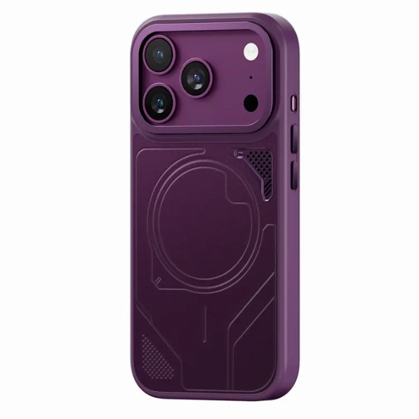 כיסוי אייפון 18 Pro Max מגנזי סגול עם הגנת שריון היברידית בצבע בורדו ולוגו SmartCase.