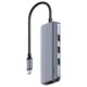 SmartCase מתאם USB-C קטן עם חיבורי HDMI, גיגה-אתרנט ו-3 יציאות USB-A, צינור אנטומי ומתאים למחשבים ניידים עם USB-C.
